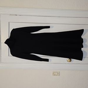 Cos Black Dress Merino Wool Shoulders
